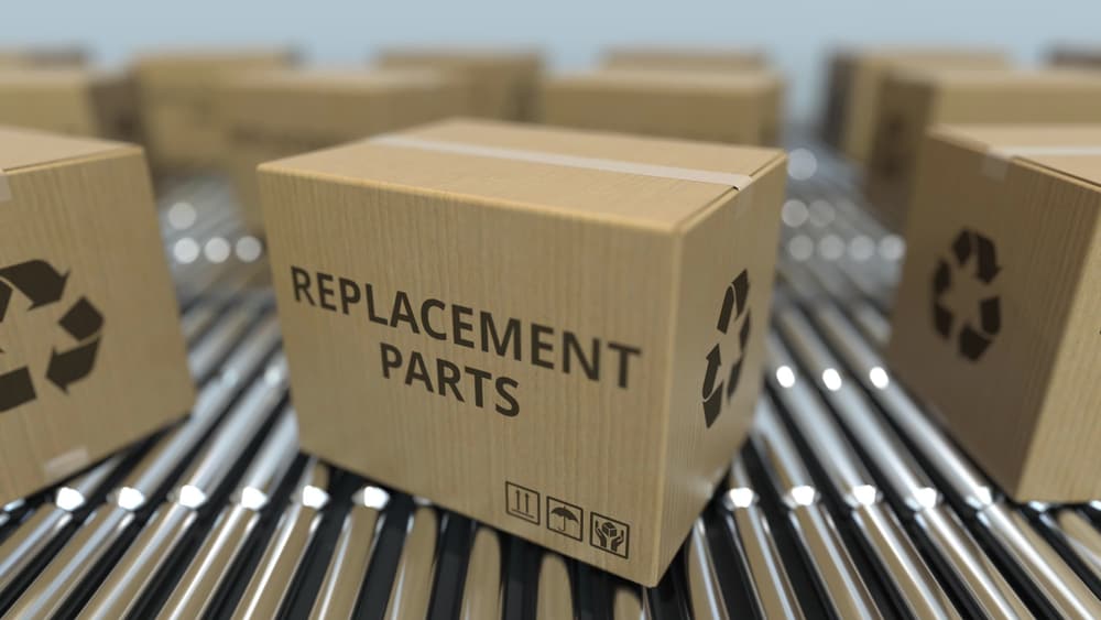 Electronic replacement parts boxed up